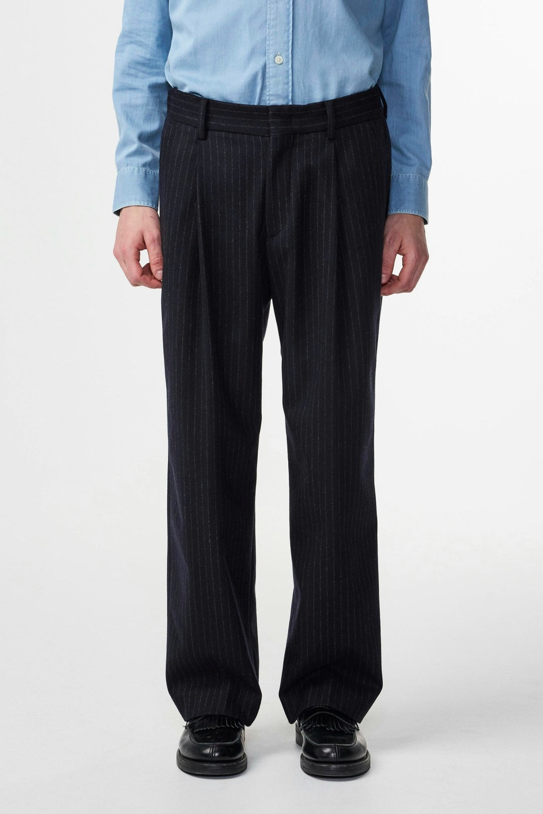 NN. 07 - Pantalons Kay Relaxed Fit Wool Blend Pant Bleu foncé - Lothaire