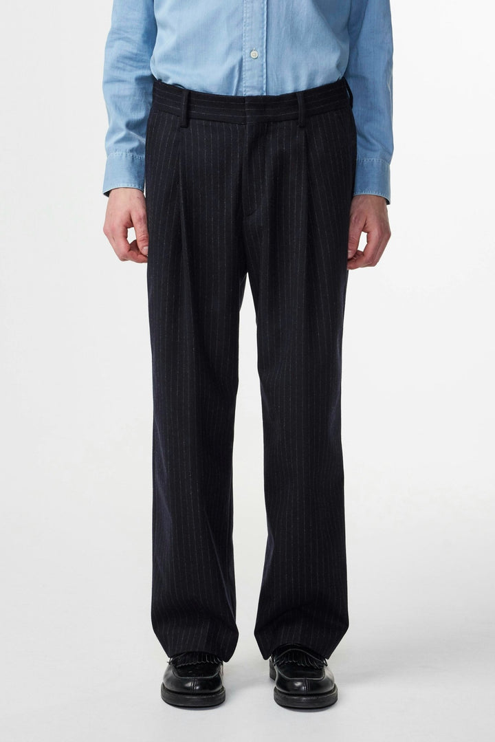 NN. 07 - Pantalons Kay Relaxed Fit Wool Blend Pant Bleu foncé - Lothaire