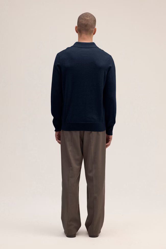 NN. 07 - Polo Emerson léger en laine mérinos Bleu marine - Lothaire