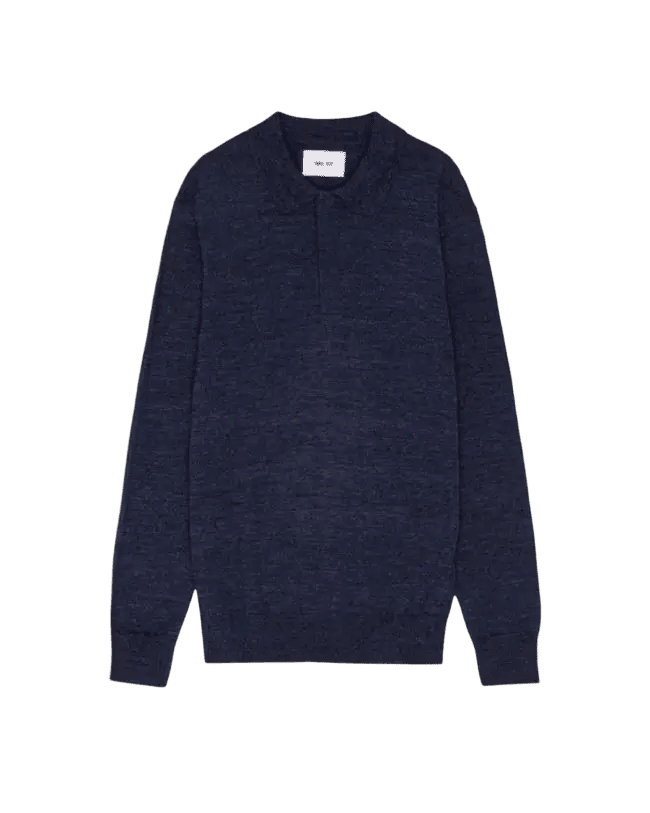 NN. 07 - Polo Emerson léger en laine mérinos Bleu marine - Lothaire