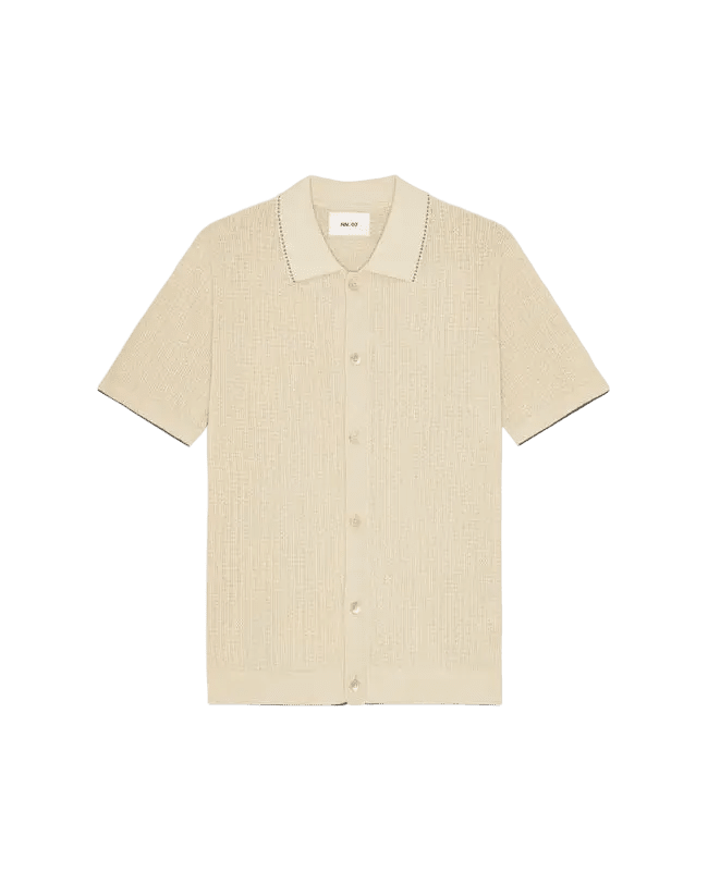 NN. 07 - Polo Nalo à coutures texturées Ivoire - Lothaire