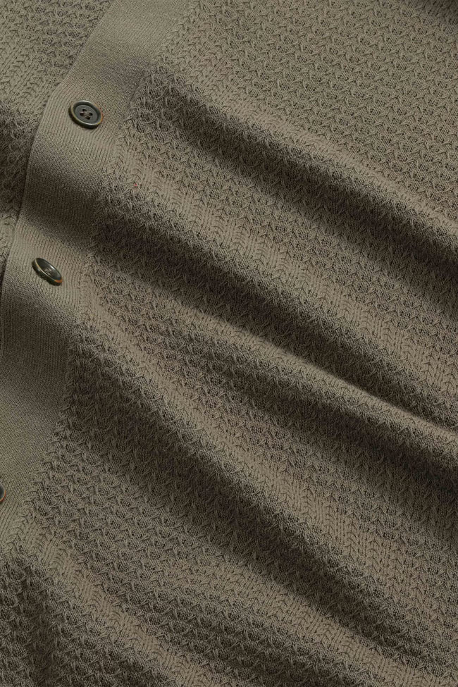 NN. 07 - Polo Nalo à coutures texturées Vert olive - Lothaire