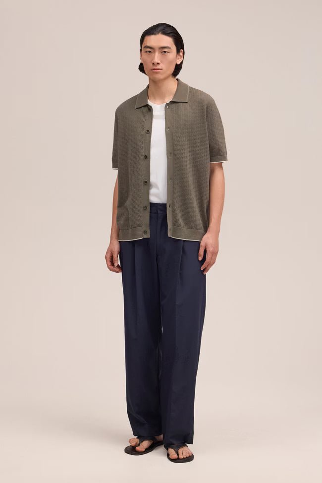 NN. 07 - Polo Nalo à coutures texturées Vert olive - Lothaire