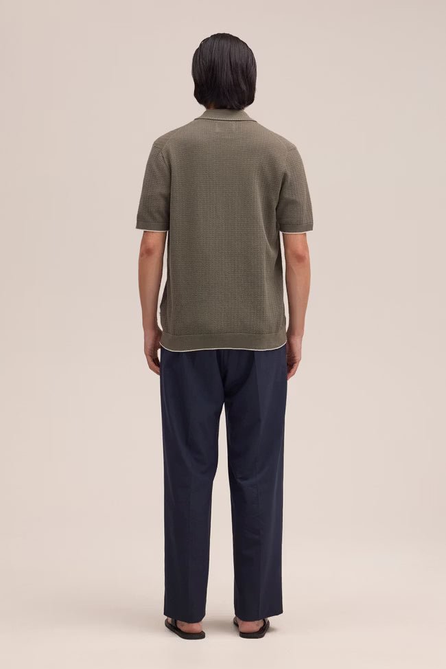NN. 07 - Polo Nalo à coutures texturées Vert olive - Lothaire