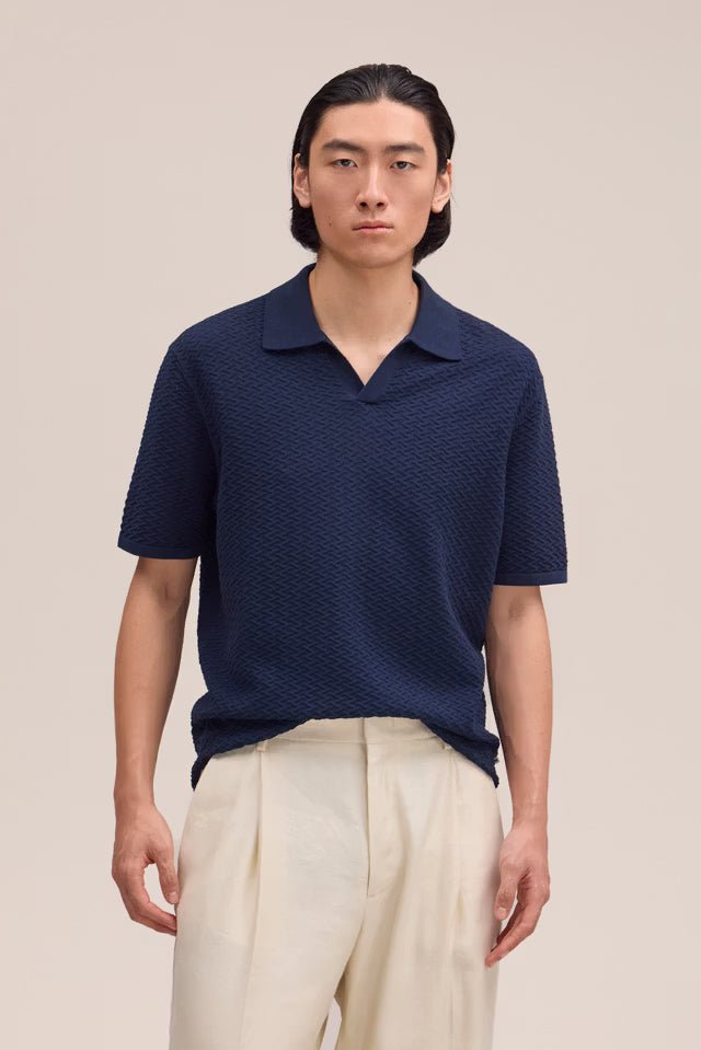 NN. 07 - Polo Paul à Coutures texturées Bleu marine - Lothaire