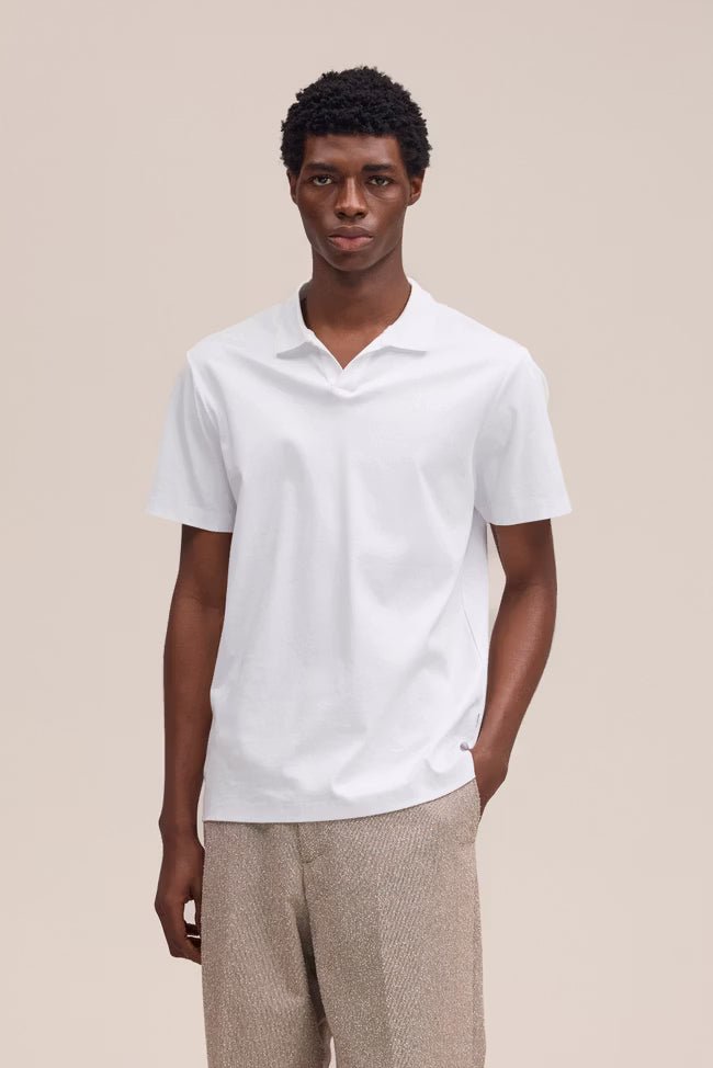 NN. 07 - Polo Paul en coton biologique à col ouvert Blanc - Lothaire