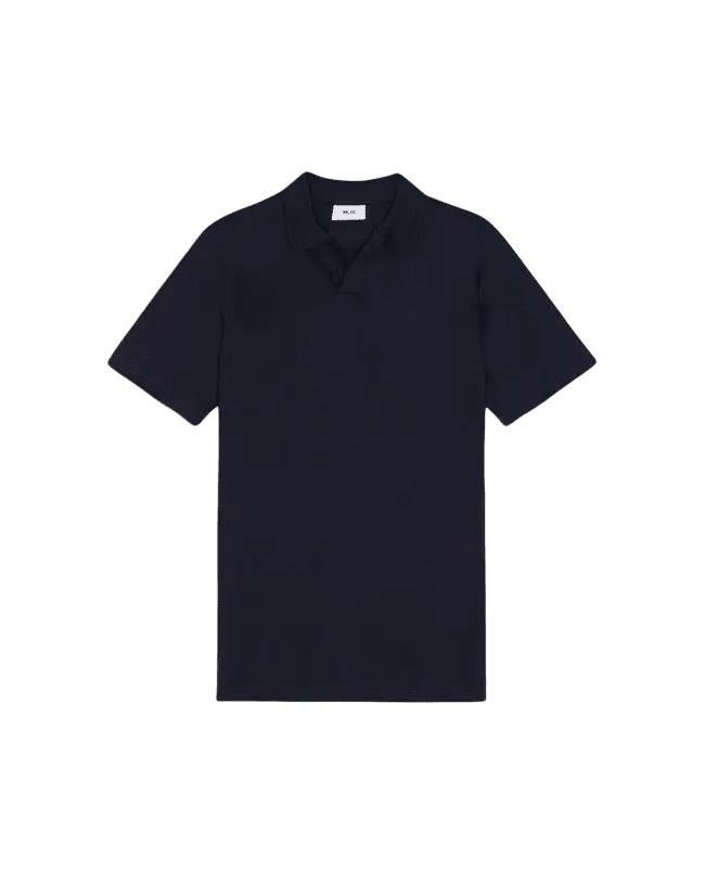 NN. 07 - Polo Paul en coton biologique à col ouvert Bleu marine - Lothaire