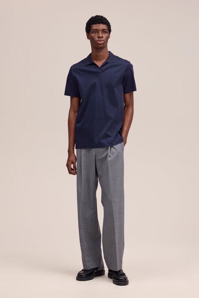 NN. 07 - Polo Paul en coton biologique à col ouvert Bleu marine - Lothaire