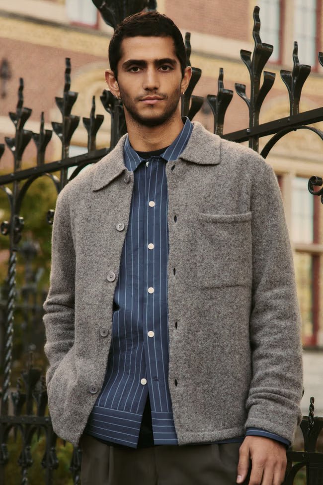 NN. 07 - Pull Jonas en fil bouclé Marron clair chiné - Lothaire