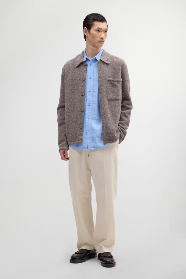 NN. 07 - Pull Jonas en fil bouclé Marron clair chiné - Lothaire