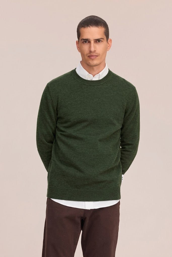 NN. 07 - Pull Ted en laine mérinos Vert militaire - Lothaire