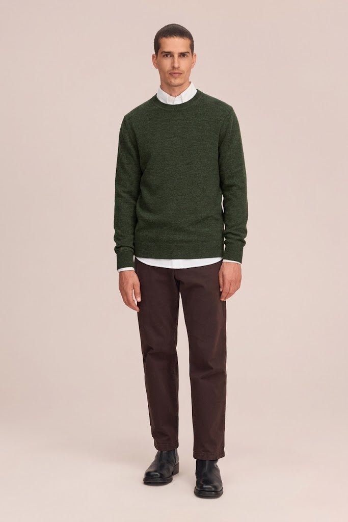 NN. 07 - Pull Ted en laine mérinos Vert militaire - Lothaire