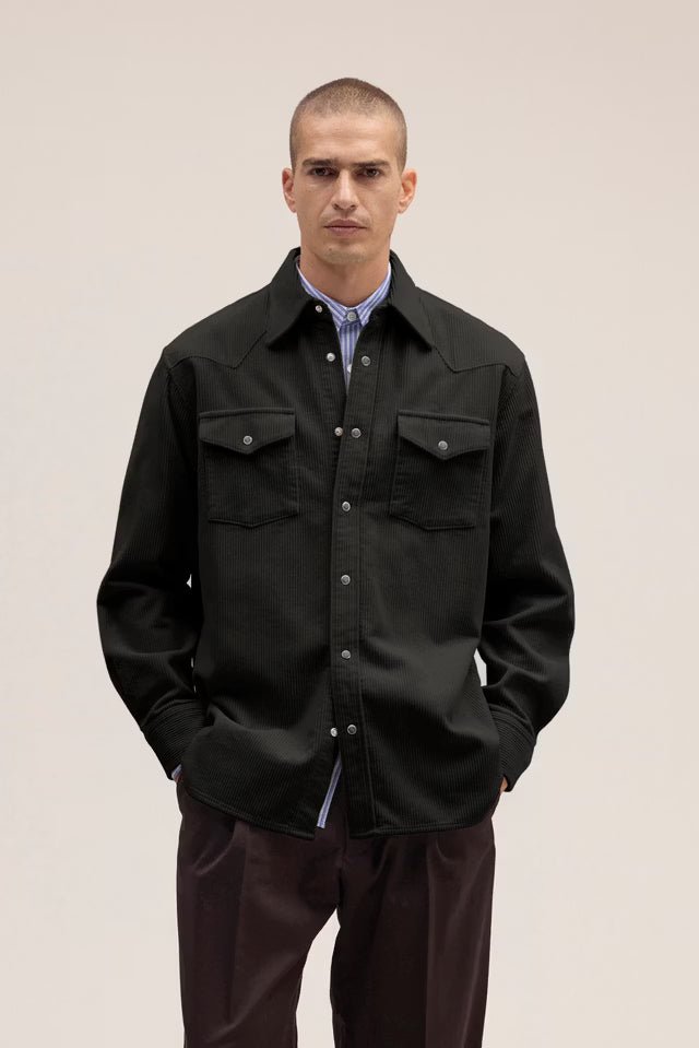NN. 07 - Ricky Chemise en velours côtelé Noir - Lothaire