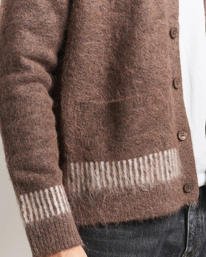 NN. 07 - Russell Alpaca Knitted Cardigan Mable Husk Marron chiné - Lothaire
