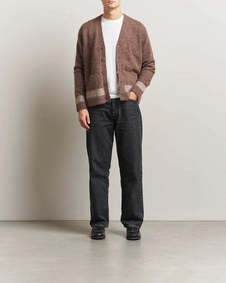 NN. 07 - Russell Alpaca Knitted Cardigan Mable Husk Marron chiné - Lothaire
