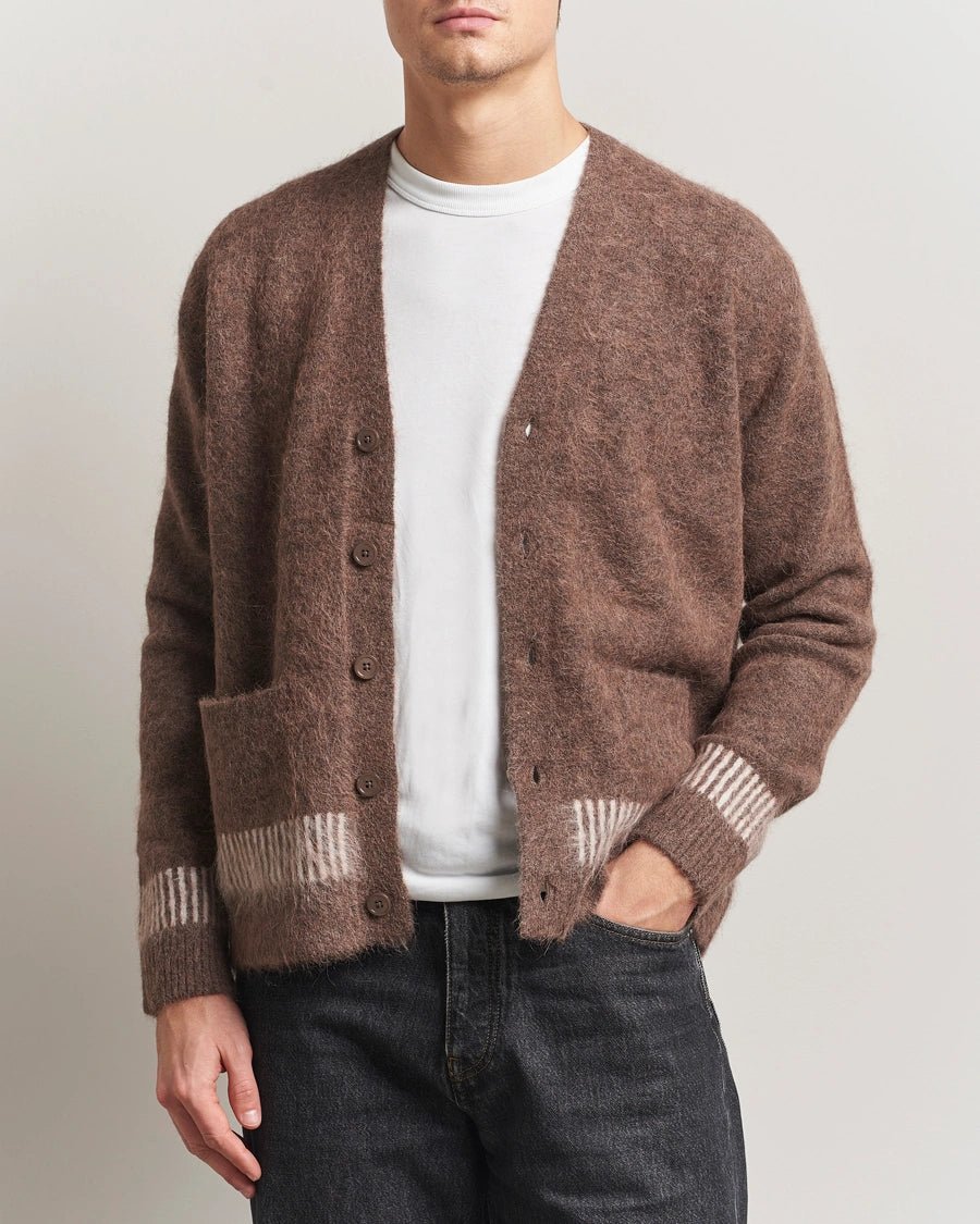 NN. 07 - Russell Alpaca Knitted Cardigan Mable Husk Marron chiné - Lothaire