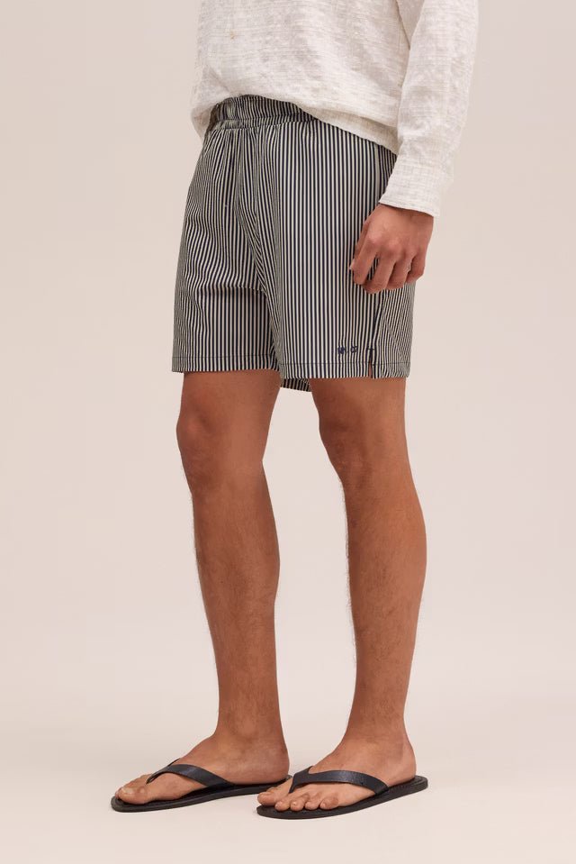NN. 07 - Short de Bain Holiday Rayé Bleu Marine - Lothaire