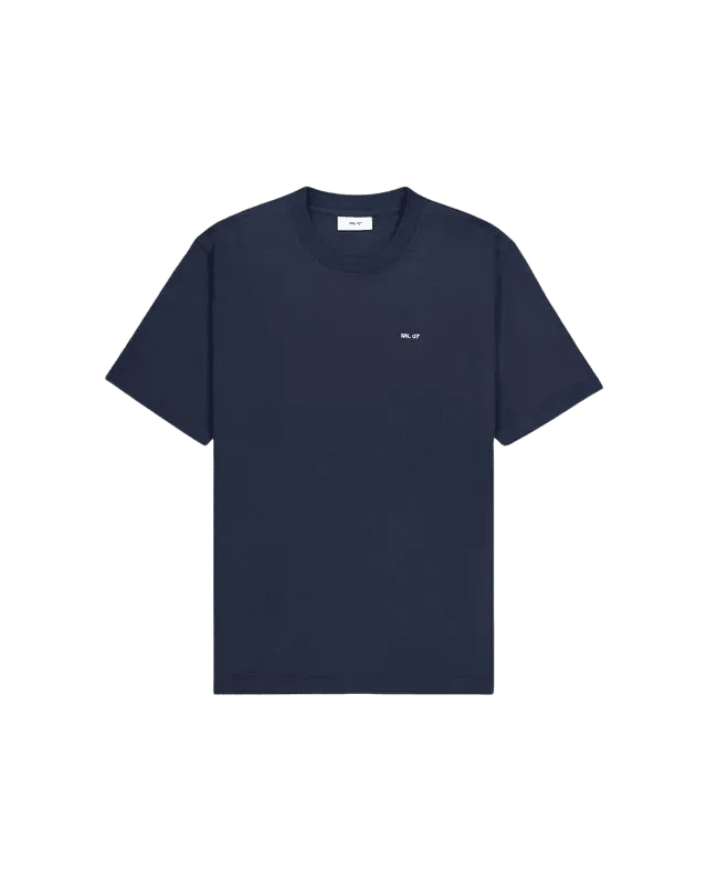 NN. 07 - T-shirt Adam Logo en Coton Pima Bleu Marine - Lothaire