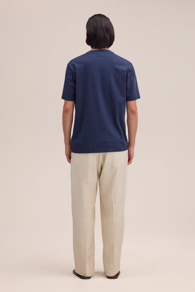 NN. 07 - T-shirt Adam Logo en Coton Pima Bleu Marine - Lothaire