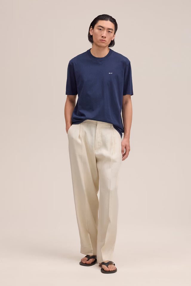 NN. 07 - T-shirt Adam Logo en Coton Pima Bleu Marine - Lothaire