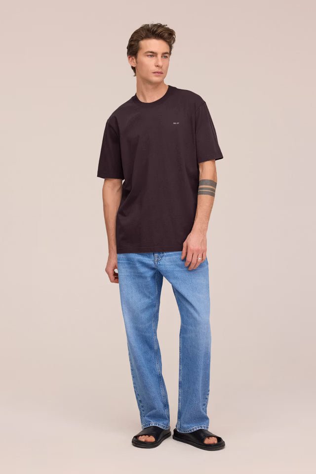 NN. 07 - T-shirt Adam Logo en Coton Pima Bordeaux Prune - Lothaire