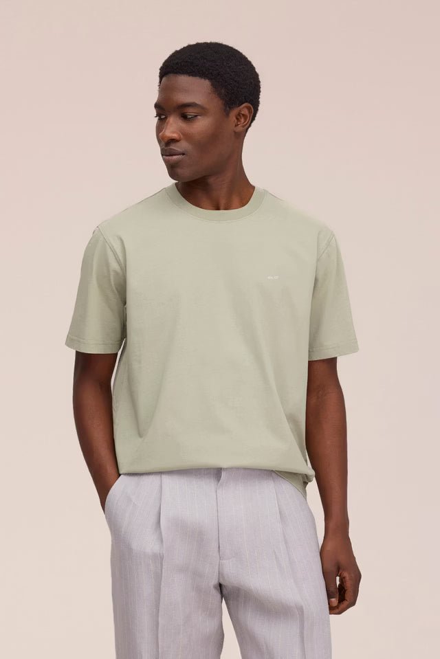 NN. 07 - T-shirt Adam Logo en Coton Pima Vert Sauge - Lothaire