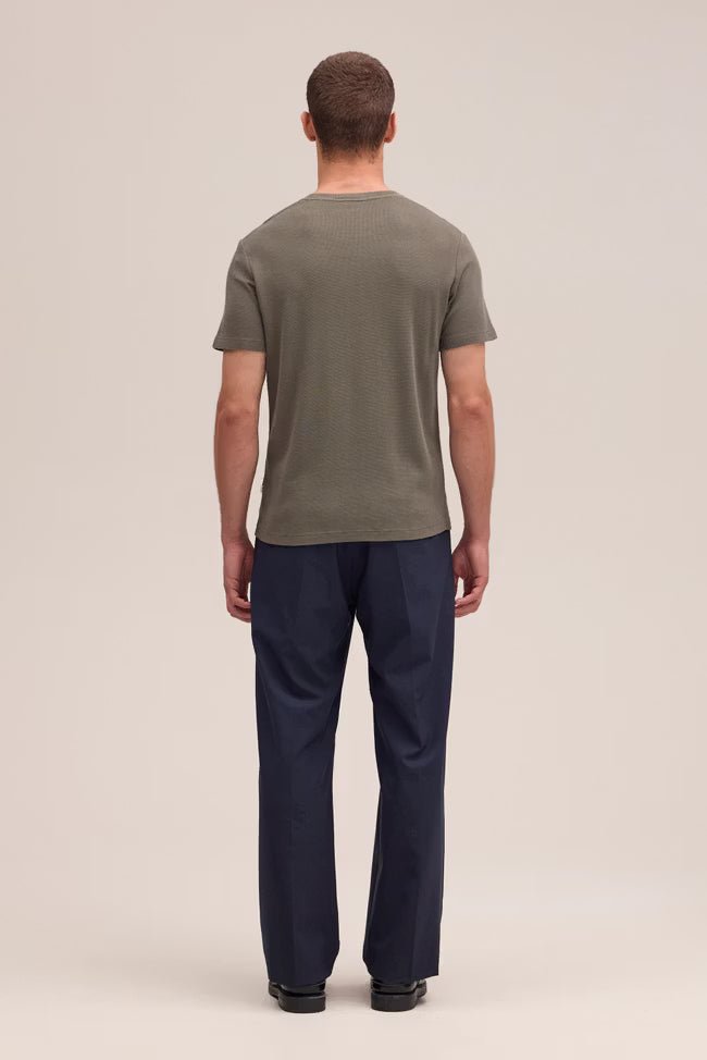 NN. 07 - T-shirt Clive en maille gaufrée Vert olive - Lothaire