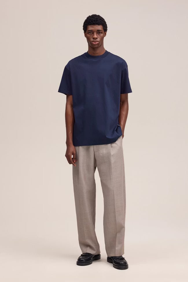 NN. 07 - T-shirt Lionel en coton mercerisé Bleu marine - Lothaire
