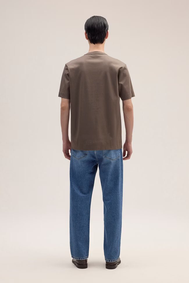 NN. 07 - T-shirt Pedro brodé en coton bio Marron chiné - Lothaire