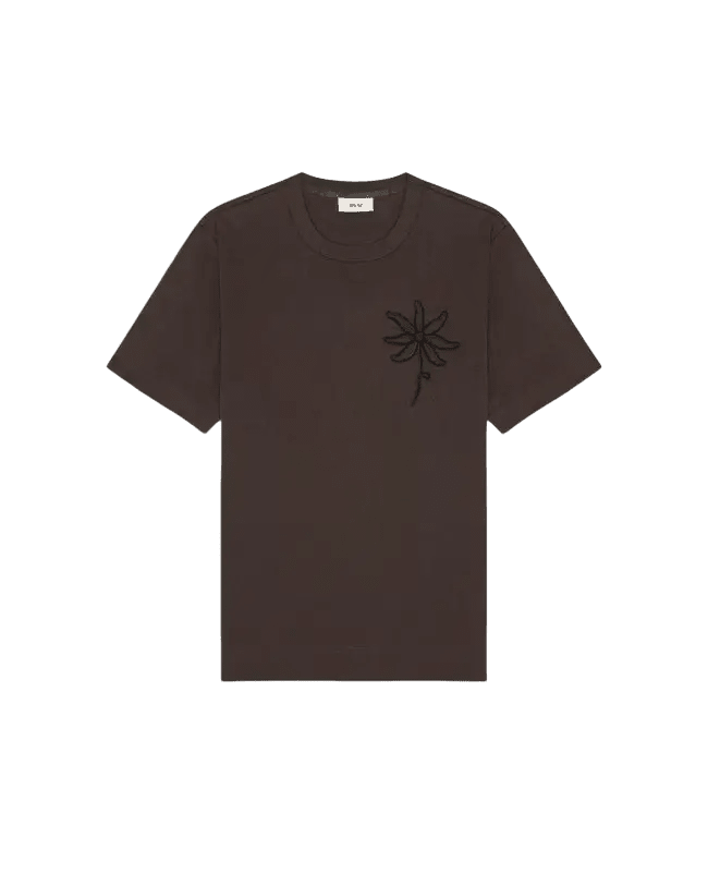 NN. 07 - T-shirt Pedro brodé en coton bio Marron glacé - Lothaire