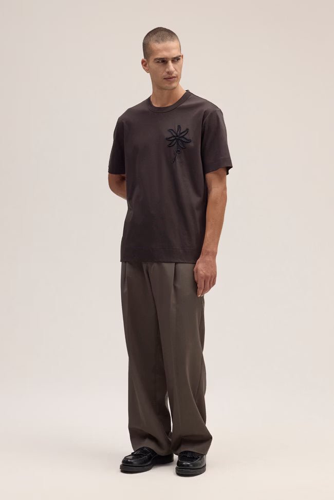 NN. 07 - T-shirt Pedro brodé en coton bio Marron glacé - Lothaire