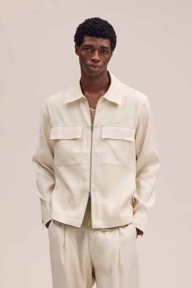 NN. 07 - Veste Alban Mélange hybride de lin Ivoire - Lothaire