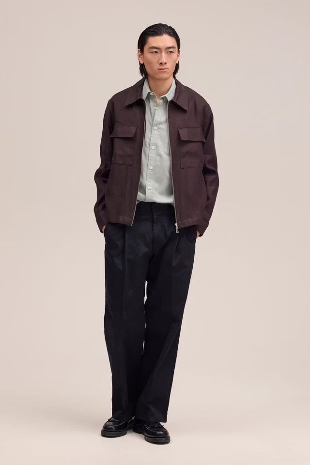 NN. 07 - Veste hybride Alban en lin et viscose Marron profond - Lothaire
