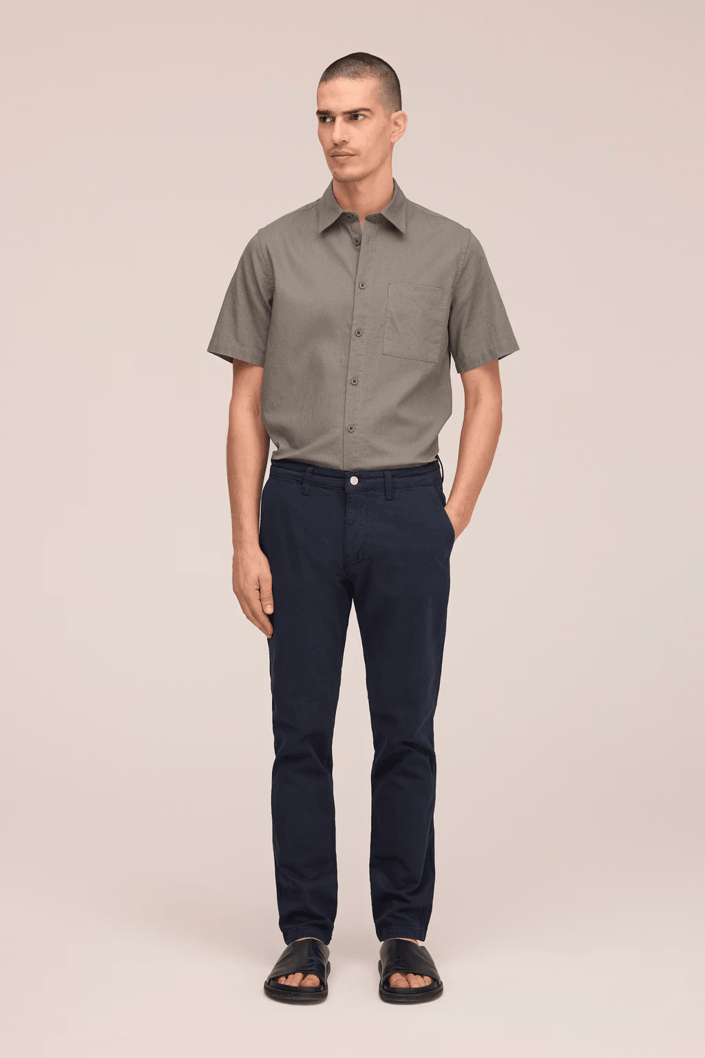 NN.07 - Pantalon chino slim en coton stretch Bleu marine - Lothaire