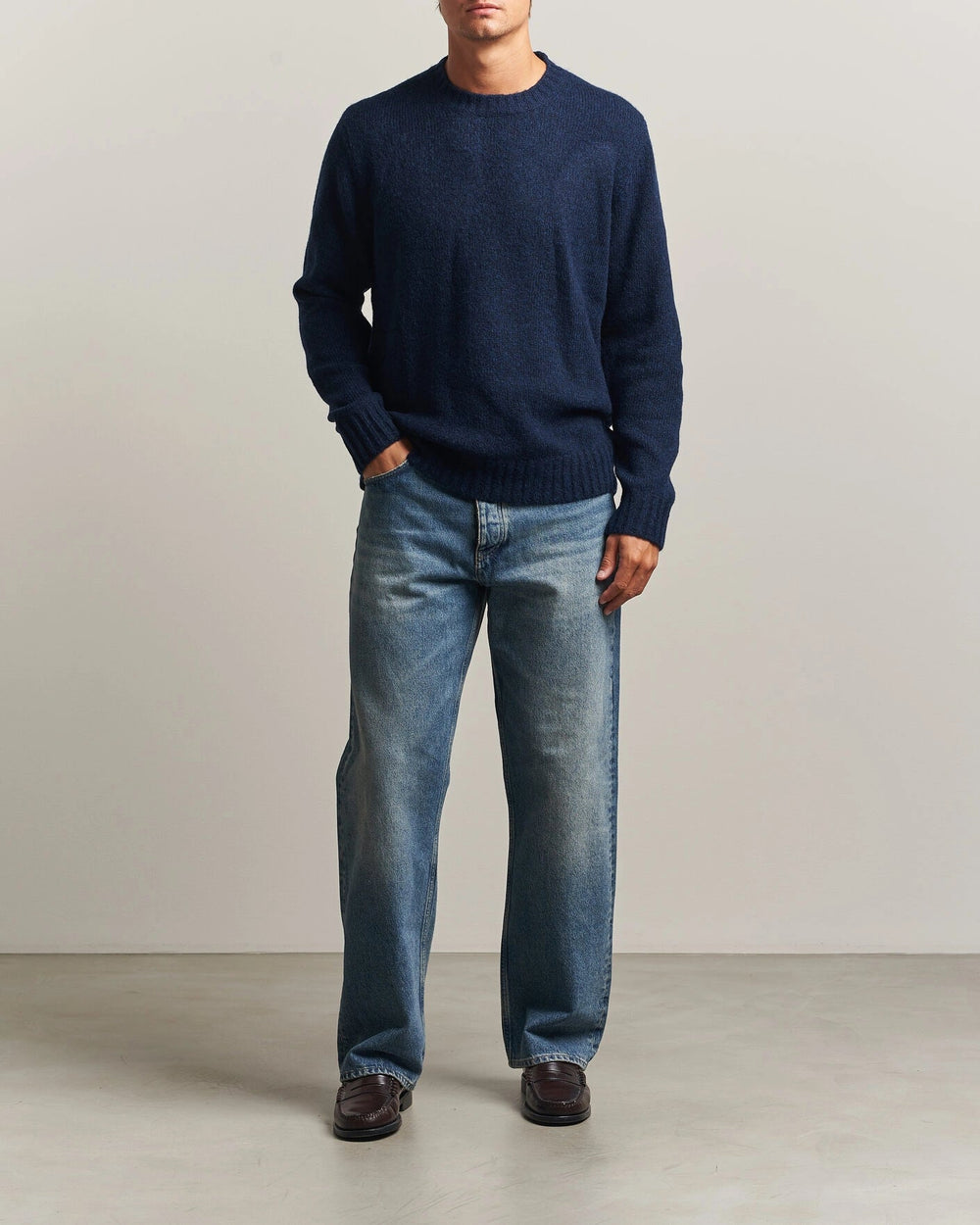 NN.07 - Pull Lee en laine mélangée Bleu marine - Lothaire
