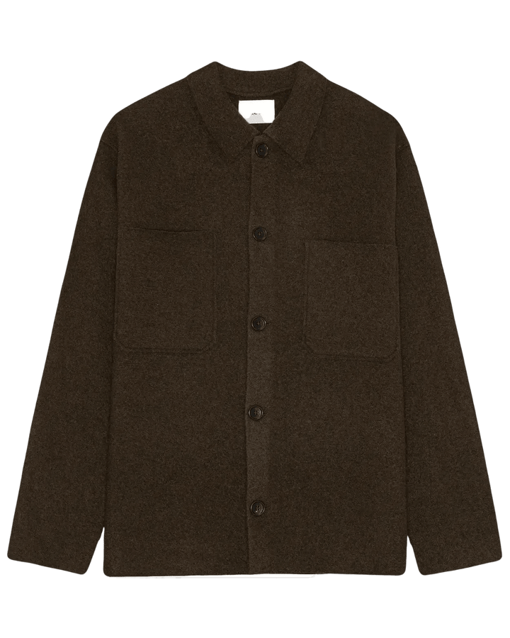 NN.07 - Surchemise Jonas 6398 en laine mérinos bouillie Marron foncé - Lothaire