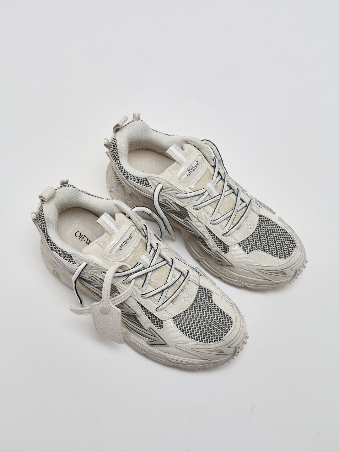 OFF-WHITE - Sneakers Be Right Back Worn Out Beige et Gris - Lothaire