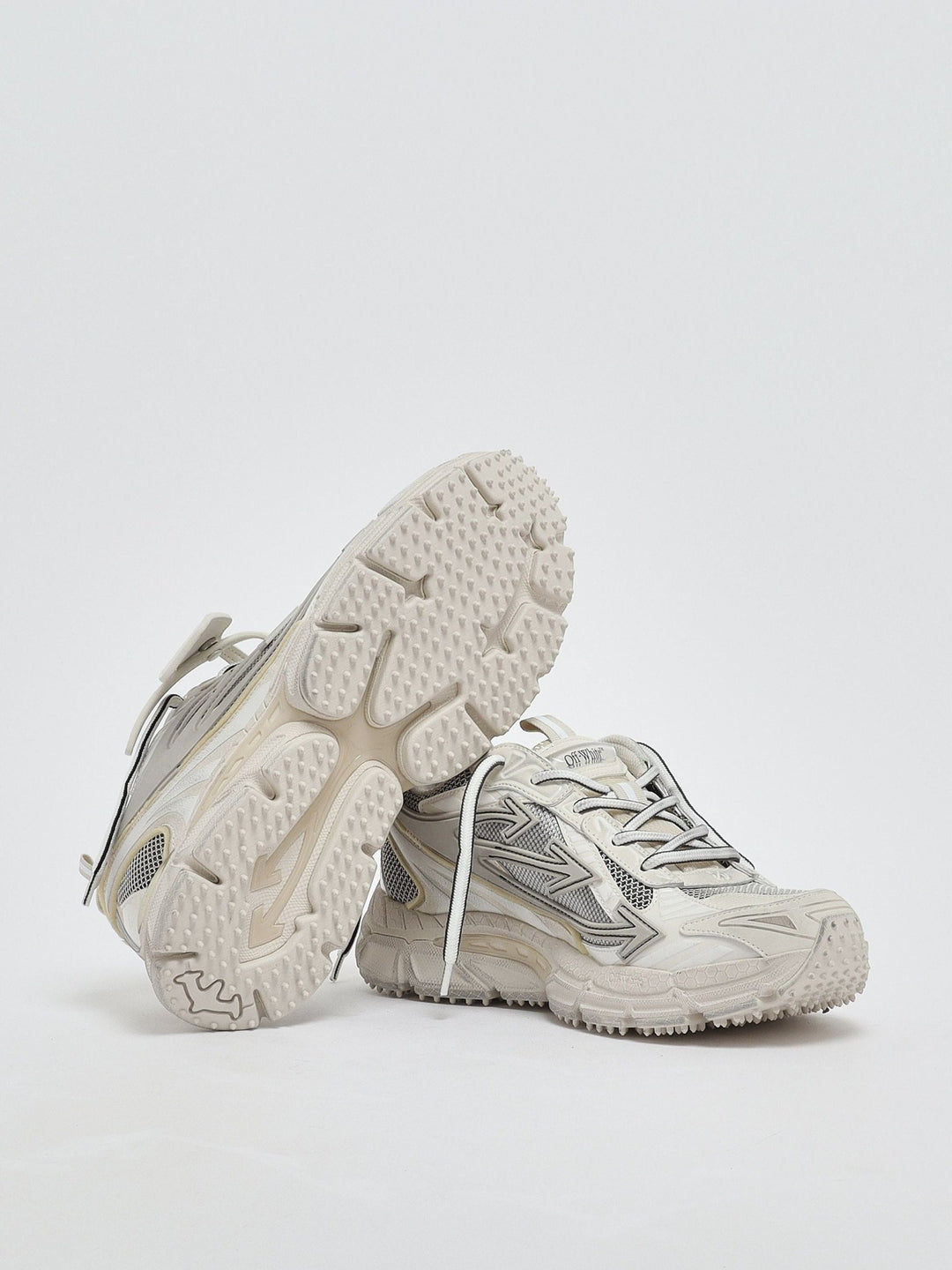 OFF-WHITE - Sneakers Be Right Back Worn Out Beige et Gris - Lothaire
