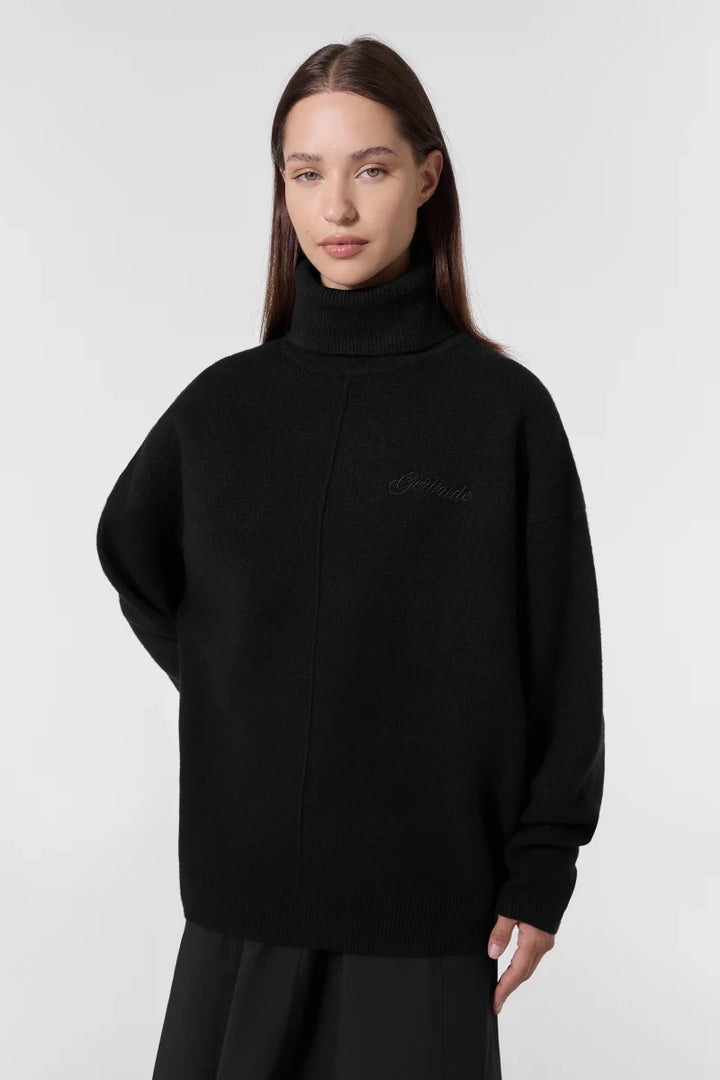 GERTRUDE - Pull Oliver col roulé Noir