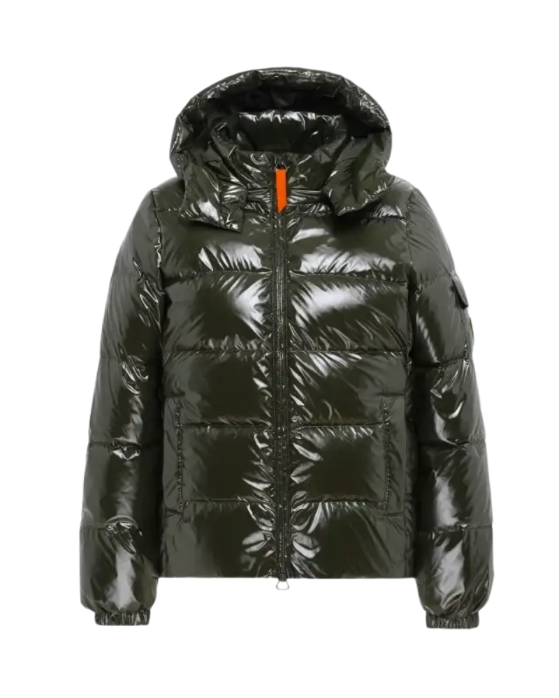 GERTRUDE - Doudoune Ondinebright matière glossy Vert foncé
