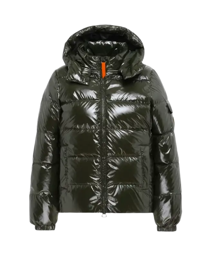 GERTRUDE - Doudoune Ondinebright matière glossy Vert foncé