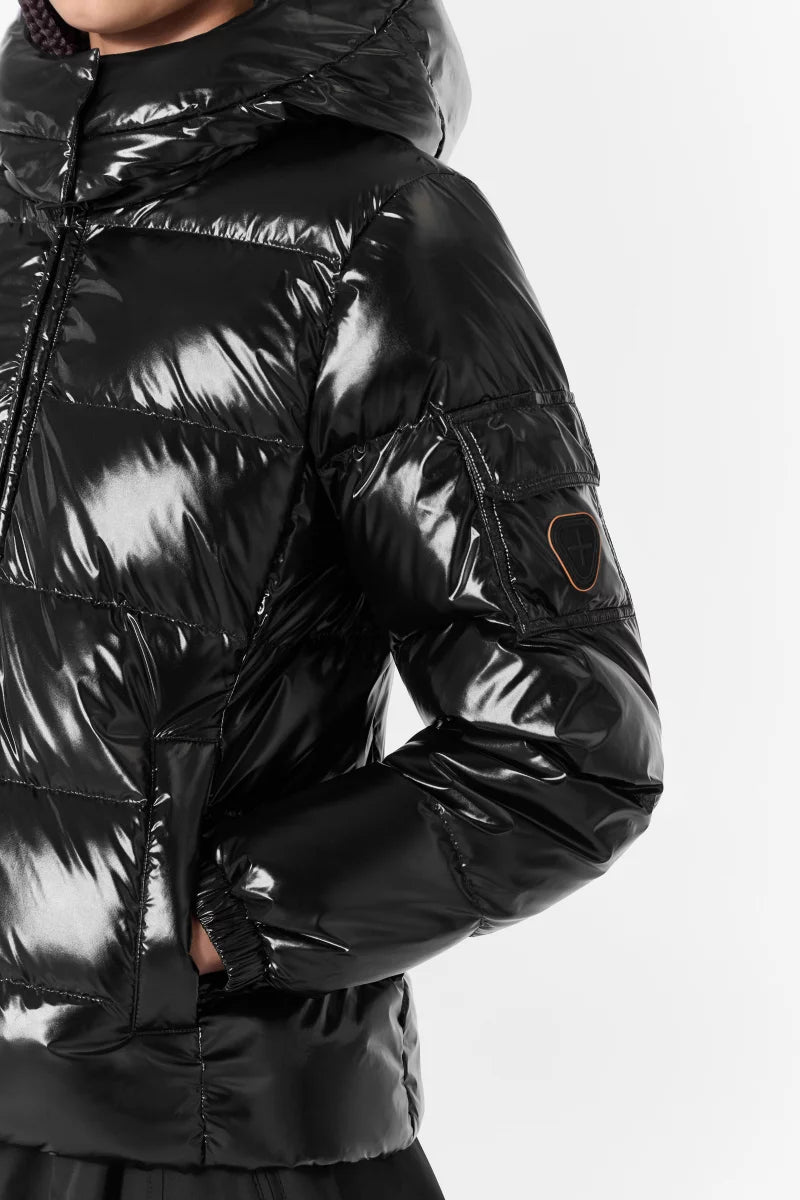 GERTRUDE - Doudoune Ondinebright matière glossy Noir
