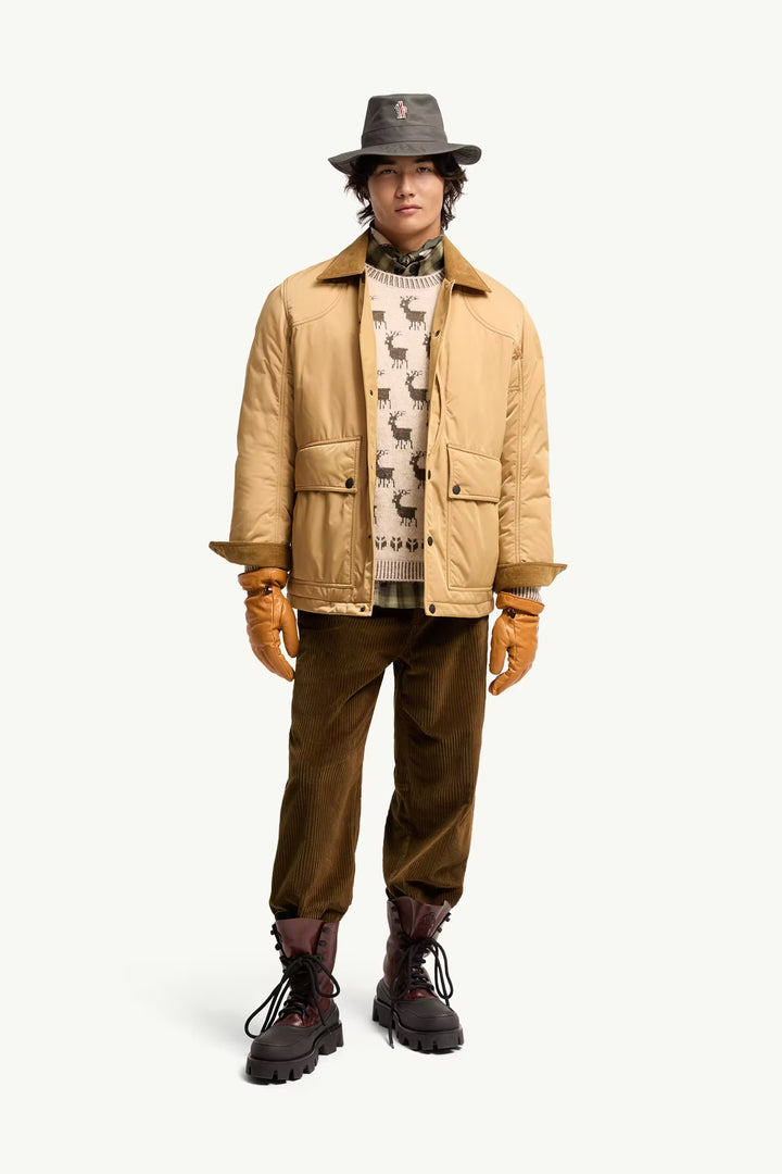 MONCLER - Pantalon de survêtement côtelé Marron