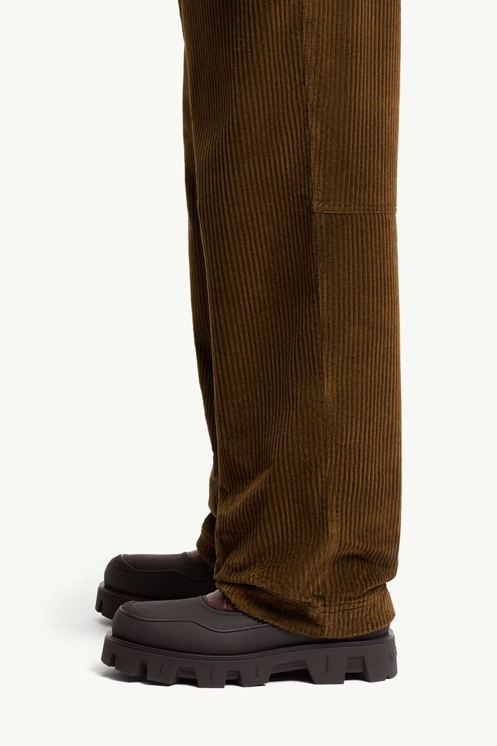 MONCLER - Pantalon de survêtement côtelé Marron