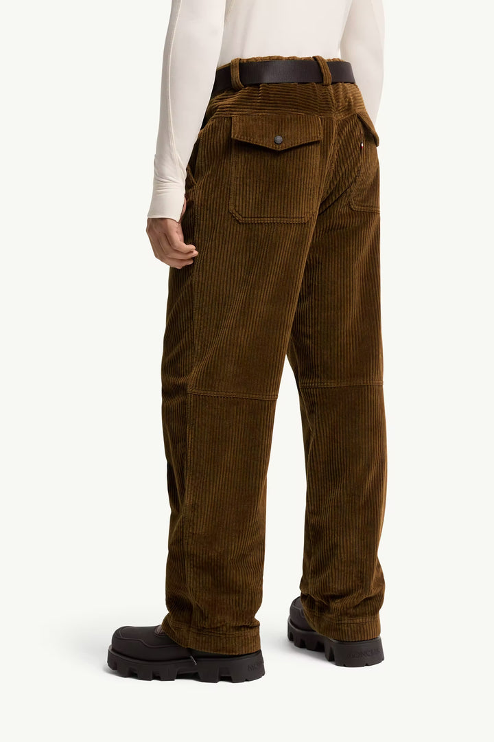 MONCLER - Pantalon de survêtement côtelé Marron