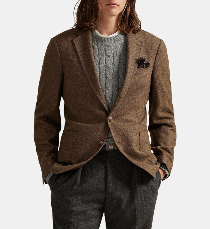 POLO RALPH LAUREN - Blazer Modern Fit à chevrons Marron - Lothaire