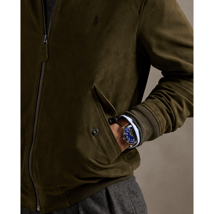 POLO RALPH LAUREN - Bomber en daim Dark Loden - Lothaire