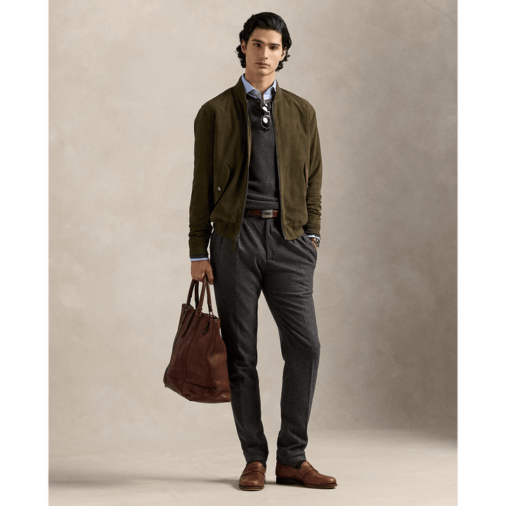 POLO RALPH LAUREN - Bomber en daim Dark Loden - Lothaire
