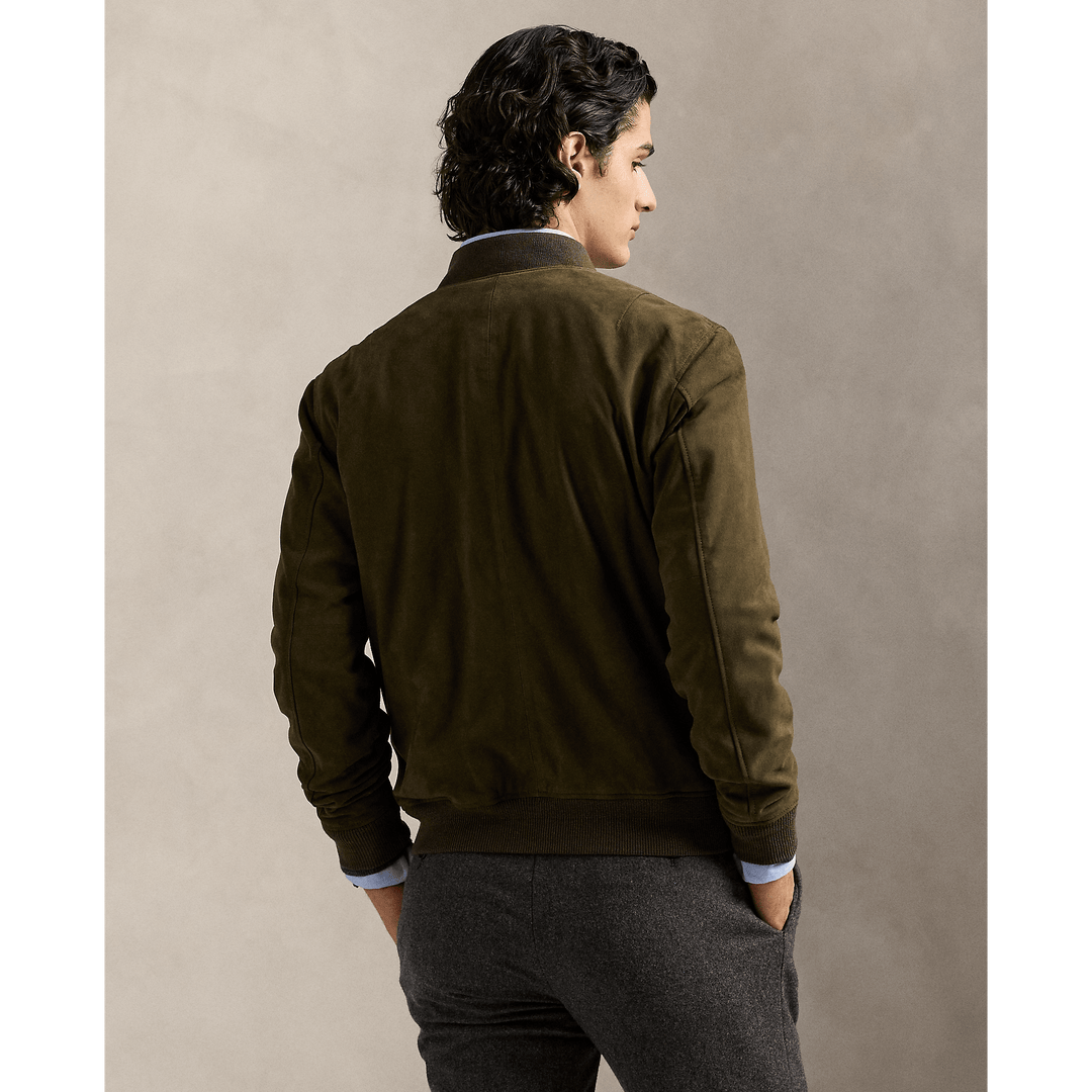 POLO RALPH LAUREN - Bomber en daim Dark Loden - Lothaire
