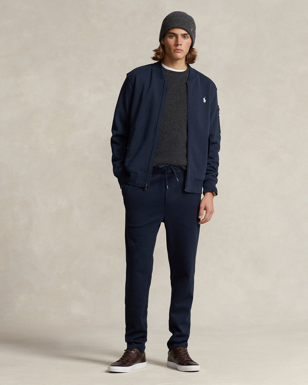 Polo Ralph Lauren - Bomber en jersey Aviator Navy - Lothaire